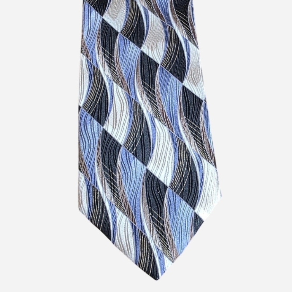 Silk Blue and Black Men's Tie